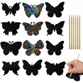 Kukiwhy 24 PCS قوس قزح Spring Butterfly Crafts Cratch ، Party Favors Diy Hide Home Fairs for Kids ، 12 Styles
