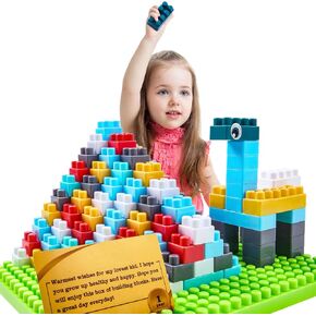 2025 Latest Building Blocks 260-piece Large for Kids Toddlers with Baseplate, Classic Building Bricks Set for Kids,Basic STEM Toys Gift