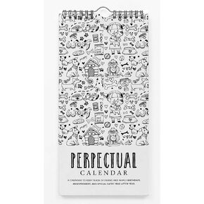 Cat Rustic Perpetual Calendar Birthday Wall Hanging Anniversary Special Event Reminder Calendar Book Journal Stationary Wall Hanging Birthday Gift Card Planner Organizer