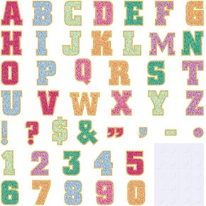 176 Pcs 7 Inch Large Bulletin Board Letters and Numbers with 340 Pcs Adhesive Dots, Paper Alphabet Letters Cutouts for Bulletin Board Chalkboard Decor(Colorful)