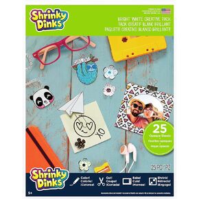 Shrinky Dinks Creative Pack, 25 Bright White Sheets, Kids Arts and Crafts Activity Set, Kids Toys for Ages 6 Up by Just Play