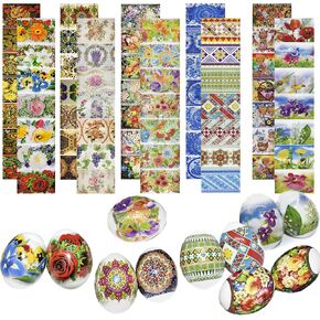 Pack 10 Thermo Heat Shrink Sleeves - Easter Egg Decorating Kit - Ukrainian Pysanky Supplies - Decorative Easter Egg Wraps - Easter Decoration Wraps Pysanka Pysanky - for 70 Easter Eggs