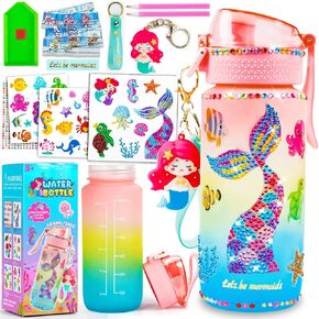 MDCGFOD Decorate Your Own Water Bottle Kits for Girls DIY Water Bottle for Girls Fun Arts and Crafts Gifts Toys Kits for 4-6-8-10 Year Old Girls Kids Birthday Christmas Gifts (Butterfly)