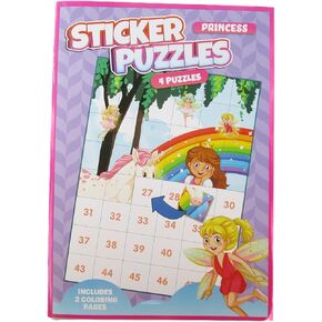 Making the Grade Sticker Puzzle Book with 4 Puzzles and 2 Coloring Pages (Princess)
