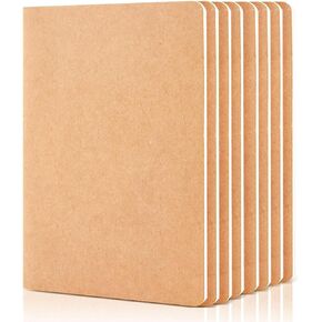 feela 15 Pack Blank Kraft Notebooks, Unlined Sketchbook Note Pad Travel Journal for Drawing Doodling Writing, Journal Bulk For Women Kids Students Office School Supplies, A5, 60 Pages, 8.3" X 5.5"