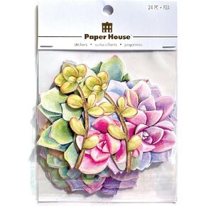 Paper House Productions Sweet Succulents 24-Piece Scrapbook Die-Cut Sticker Pack