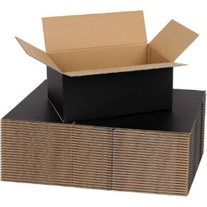 6x6x6 Shipping Boxes for Packaging Small Business, 30 Pack Black Corrugated Cardboard Boxes for Shipping Packing