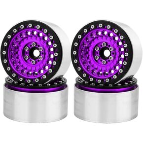 Aluminum Circular Step Subsidence 2.2" Beadlock Wheel Rim for 1/10 SCX10 I II III Capra TRX4 VS4-10 Gen8 RC Crawler Upgrade (Silver)