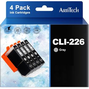 Replacement for Canon CLI-226 Gray CLI226 Gray Ink Cartridges Work for Canon PIXMA MG8120 PIXMA MG6120 PIXMA MG8220 PIXMA MG6220 PIXMA MG6110 Printers, 4 Pack CLI-226 Gray