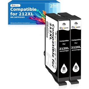 Remanufactured Ink Cartridges Replacement for Epson 212XL T212XL Ink Cartridges Black Compatible for XP-4100 XP-4105 Workforce WF-2850 WF-2830 Printer Ink (2-Black)