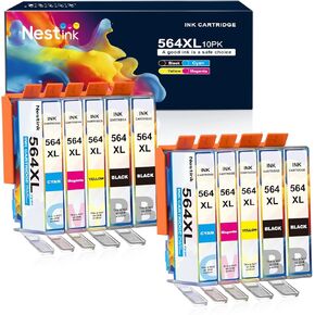564XL Compatible Ink Cartridge Replacement for HP 564 XL 564XL High Yield 10 Combo Pack (4 Black & 2 C/M/Y) for DeskJet 3520 3522 Photosmart 7520 6520 5520 7525 5514 7510 OfficeJet 4620 Printers