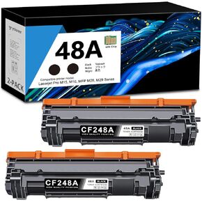 48A CF248A خرطوشة الحبر سوداء 2 عبوة مع رقاقة: 48A خراطيش الحبر بديل متوافق مع HP 48A CF248A يعمل مع LASERJET PRO M15A M15W ، MFP M28A M28W ، MFP M29W ، MFP M30W ، MFP M31W