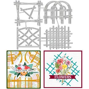 BENECREAT 4 Styles Frame Cutting Dies, Fence Carbon Steel Cutting Dies Stencils, Metal Embossing Template for DIY Scrapbooking, Photo Album, Decorative Embossing Paper Card