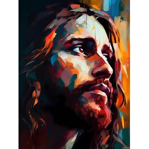 JXAVAXDE Diamond Painting Kits for Adults, Jesus Gazes Away Diamond Art Kits for 5D Christian Jesus Gem Art Kits for Adults, DIY Crafts Kits for Home Wall Decor Gifts 12x16 inch