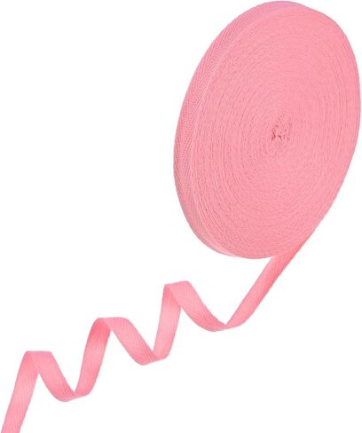 Cotton Twill Tape, (10mm)3/8 Inch 23 Yards Cotton Twill Ribbon Bias Binding Tape Natural Herringbone Webbing Trim for Apron Sewing/Gift Wrapping/Craft DIY [Pink] in Saudi Arabia