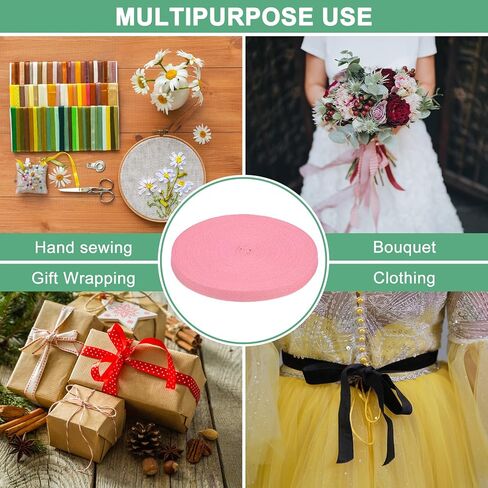Cotton Twill Tape, (10mm)3/8 Inch 23 Yards Cotton Twill Ribbon Bias Binding Tape Natural Herringbone Webbing Trim for Apron Sewing/Gift Wrapping/Craft DIY [Pink] in Saudi Arabia