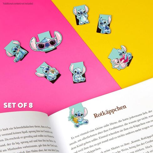 Disney Stitch Magnetic Bookmark Page Clip Reading Accessories for Book Lovers University Teacher Stocking Stuffer Secret Santa Gift (Blue 8 Pack) in Saudi Arabia