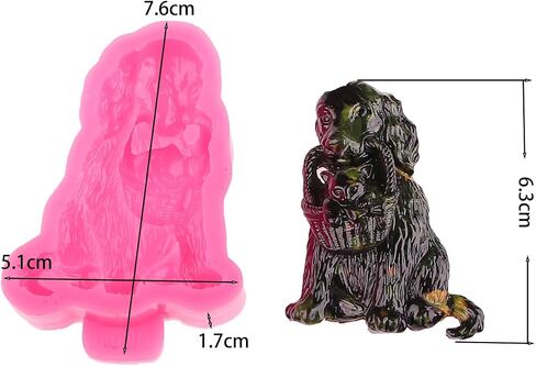 Angel Wings Cute Dog Shape Silicone Mold Big Ear Dog Resin Mold Soap Mold DIY Epoxy Resin Casting Molds in Saudi Arabia
