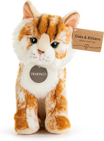 DEMDACO Orange and White Cuddly Maine Coon Cat Children's Plush Stuffed Animal in Saudi Arabia