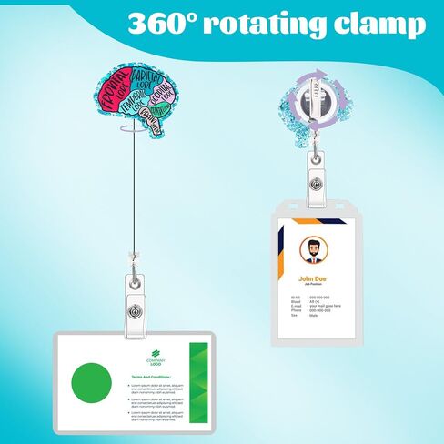 3 Pcs Nurse Badge Reel Retractable Brain Rotatable Organ Flower Clip Organs Name Tag Alligator Clip Hand-Drawn Anatomy Pattern Badges Holder for Nursing Students RN Doctors in Saudi Arabia