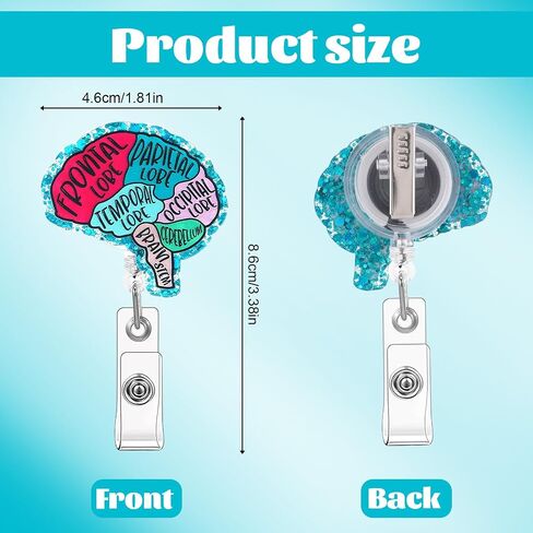3 Pcs Nurse Badge Reel Retractable Brain Rotatable Organ Flower Clip Organs Name Tag Alligator Clip Hand-Drawn Anatomy Pattern Badges Holder for Nursing Students RN Doctors in Saudi Arabia