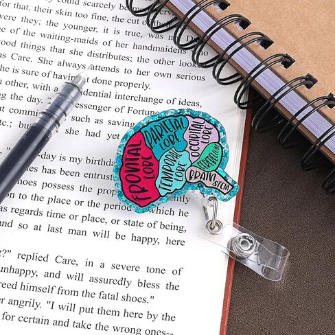 3 Pcs Nurse Badge Reel Retractable Brain Rotatable Organ Flower Clip Organs Name Tag Alligator Clip Hand-Drawn Anatomy Pattern Badges Holder for Nursing Students RN Doctors in Saudi Arabia