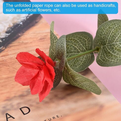 Meccanixity Raffia Paper Craft Rope Packing 8.7 ياردة مصنوعة يدويًا سلسلة/سلك الورق الحرف اليدوي لزخارف DIY التغليف الوردي in Saudi Arabia