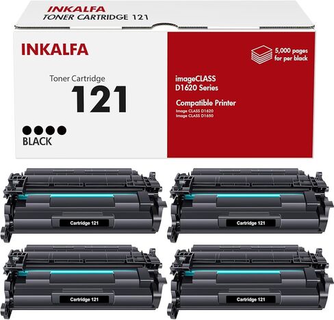 121 Black Toner Cartridge High Yield 4 Pack Compatible Replacement for Canon 121 CRG-121 CRG121 D1620 Toner for imageCLASS D1620 D1650 1620 1650 Printer in Kuwait