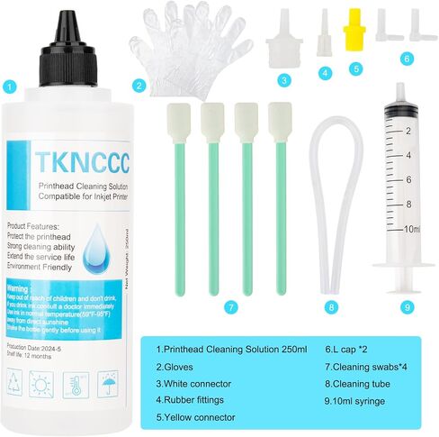 Printhead Cleaning Kit 100ml for Inkjet Printers Nozzle, Print Head Cleaning Kit Epson,Printer Cleaning Kit for HP,Printer Head Cleaning Kit for Canon,Printer Cleaner Solution for Brother Print Head in Saudi Arabia