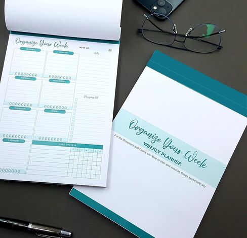 CrafTreat Undated Weekly Planner - 52 Sheet Productivity Task Organizer with ToDo List, Checklist Notepad Planner for Weekly & Monthly Goal Setting, Habit Tracking & Work Organization in Kuwait