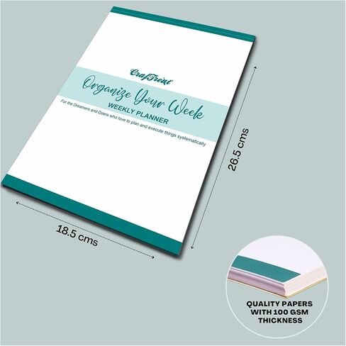 CrafTreat Undated Weekly Planner - 52 Sheet Productivity Task Organizer with ToDo List, Checklist Notepad Planner for Weekly & Monthly Goal Setting, Habit Tracking & Work Organization in Kuwait