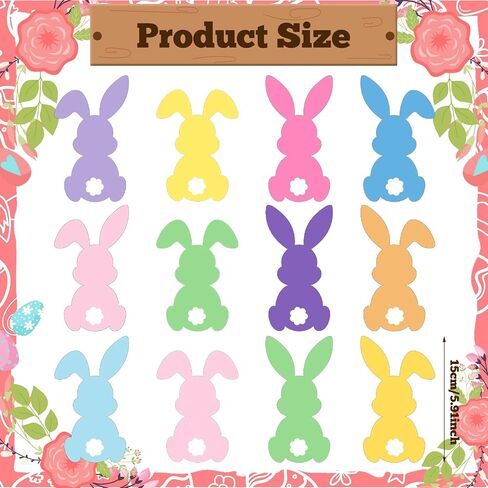 72 PCS Bunny Easter Hanging Dovirm Decirts Happy Bunny Hanging Dwirl Decorations Decorations Colorful Faster Party الحلي للمنزل لوازم العطلة المكتبية الداخلية in Kuwait