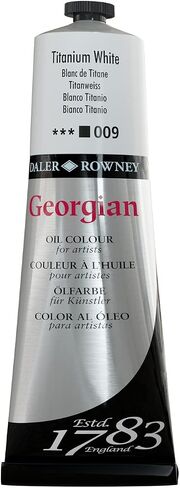 Daler Rowney Georgian Oil Paint Titanium White 225ml Tube - Art Paints for Canvas Paper and More - Oil Painting Supplies for Artists and Students - Artist Oil Paint for Any Skill Set in Saudi Arabia