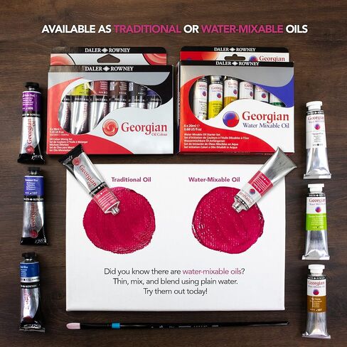 Daler Rowney Georgian Oil Paint Titanium White 225ml Tube - Art Paints for Canvas Paper and More - Oil Painting Supplies for Artists and Students - Artist Oil Paint for Any Skill Set in Saudi Arabia