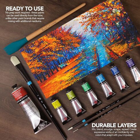Daler Rowney Georgian Oil Paint Titanium White 225ml Tube - Art Paints for Canvas Paper and More - Oil Painting Supplies for Artists and Students - Artist Oil Paint for Any Skill Set in Saudi Arabia