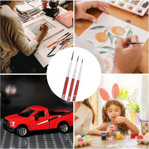 30pcs Detail Paint Brushes Set, 0#00#000 Fine Tip Skinny Paint Mini Tiny Miniature Fine Small Paint Liner Brush for Crafts Miniature Painting Classroom Watercolor Acrylic Art Face Painting (Red) in Kuwait