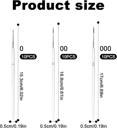 30pcs Detail Paint Brushes Set, 0#00#000 Fine Tip Skinny Paint Mini Tiny Miniature Fine Small Paint Liner Brush for Crafts Miniature Painting Classroom Watercolor Acrylic Art Face Painting (Red) in Kuwait