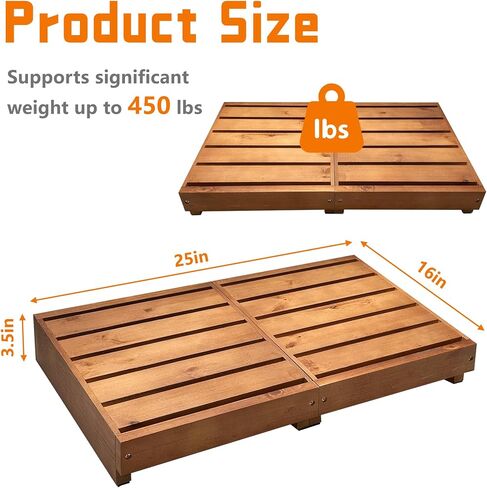 Indoor Wooden Step Stool 3.5'' Height, Outdoor Steps with Non Slip Pads, Step for Outside, Safety Stepping Stool for Bathroom, Kitchen, Bed (Black) in Saudi Arabia