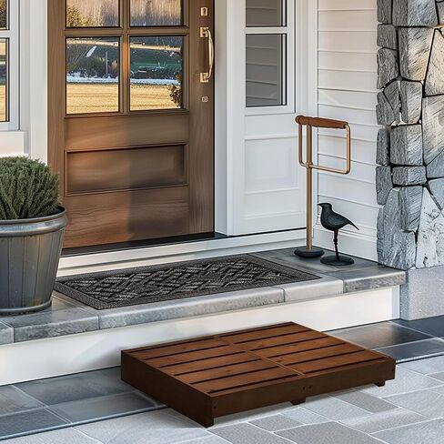 ارتفاع البراز الخشبي الداخلي 3.5 '' ، خطوات في الهواء الطلق مع منصات غير قابلة للانزلاق ، خطوة للخارج ، براز خطوة السلامة للحمام ، المطبخ ، السرير (أسود) in Kuwait