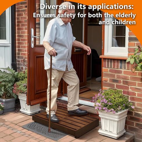 ارتفاع البراز الخشبي الداخلي 3.5 '' ، خطوات في الهواء الطلق مع منصات غير قابلة للانزلاق ، خطوة للخارج ، براز خطوة السلامة للحمام ، المطبخ ، السرير (أسود) in Kuwait