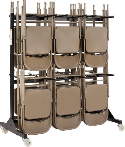 Safco 2 Tier Folding Chair Cart, Heavy Duty Powder Coated Storage Cart, Holds 84 Chairs, Commercial-Grade Steel, Black in Saudi Arabia