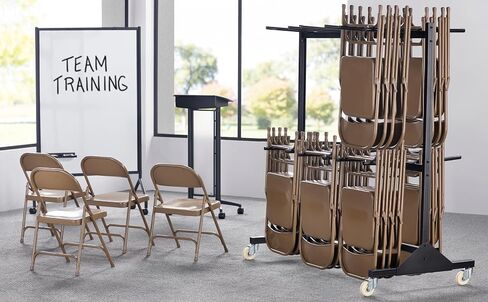 Safco 2 Tier Folding Chair Cart, Heavy Duty Powder Coated Storage Cart, Holds 84 Chairs, Commercial-Grade Steel, Black in Saudi Arabia