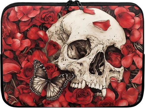 Blue Sugar Skull Women Orange Flower Laptop Sleeve Protective Computer Carrying Case for 10-17 inch Notebook/Tablet in Saudi Arabia