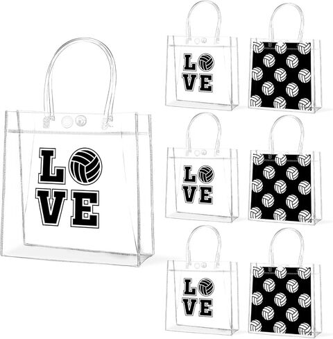 24Pcs Soccer Clear PVC Gift Bags With Handles Bulk Sport Theme Goodie Treat Candy Bags Team Present Wrap Tote Bags for Boys Birthday Party Favor Baby Shower Decorations Supplies in Saudi Arabia