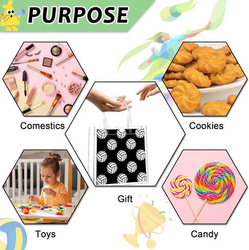 24Pcs Soccer Clear PVC Gift Bags With Handles Bulk Sport Theme Goodie Treat Candy Bags Team Present Wrap Tote Bags for Boys Birthday Party Favor Baby Shower Decorations Supplies in Saudi Arabia