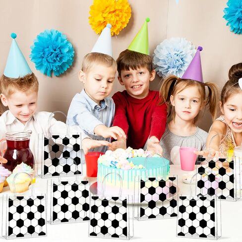 24Pcs Soccer Clear PVC Gift Bags With Handles Bulk Sport Theme Goodie Treat Candy Bags Team Present Wrap Tote Bags for Boys Birthday Party Favor Baby Shower Decorations Supplies in Saudi Arabia