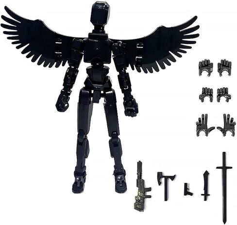 4PCS T13 Action Figures Set Lucky 13 Action Figure Multi-Jointed Movable Toy for Kids(DIY Black-White-red-Blue) in Saudi Arabia