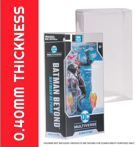 EVORETRO Action Figure Display Case Protector for McFarlane Dc Multiverse 7 in Figures, Warhammer 40k - 10 Pack - Thick 0.40mm Acid-Free PET Plastic, Sturdy, Ultra-Clear, Will Last for Years to Come in Saudi Arabia