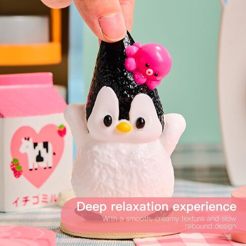 Cute Animals Taba Squishy Toys for Kids & Adults – Kawaii Stress Relief Fidget Sensory Toys, Soft Silicone Squeeze Gifts for Children, Teens, and Adults (Penguin) in Saudi Arabia