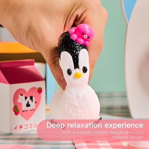 Cute Animals Taba Squishy Toys for Kids & Adults – Kawaii Stress Relief Fidget Sensory Toys, Soft Silicone Squeeze Gifts for Children, Teens, and Adults (Penguin) in Saudi Arabia